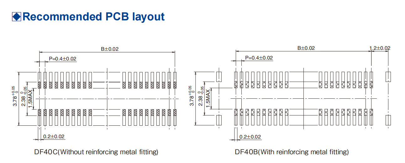 DF40B插座_堆疊高度1.5mm-板對板和板對FPC連接器