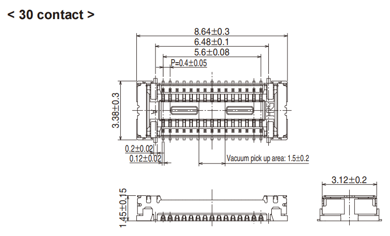 DF40GB插座_堆疊高度3.0mm（帶屏蔽層）